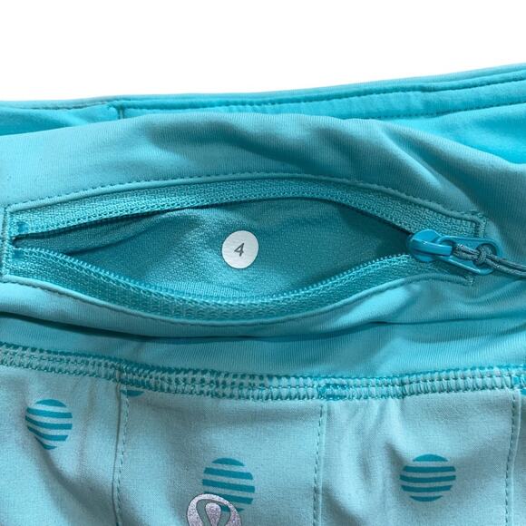 Lululemon Pace Setter Skirt in Stripe Dot Printed Angel Blue Rare Size 4 Tall - Picture 4 of 5